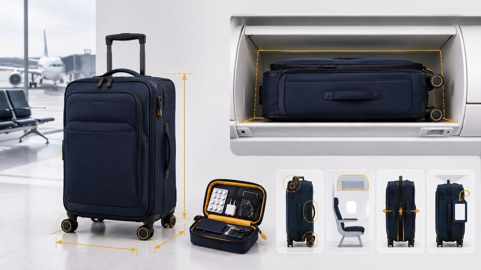 How do carry-on dimensions affect overhead-bin fit?