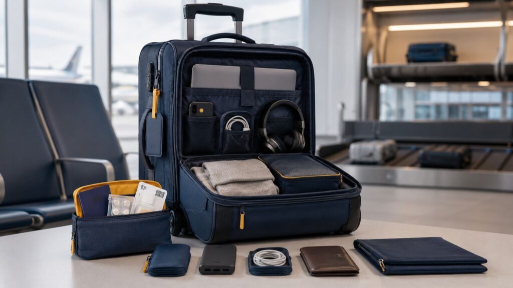 Which travel risks does carry-on luggage reduce?
