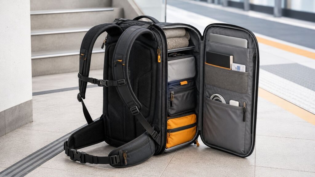 What Defines Travel Backpack Luggage Through Hands-Free Mobility, Harness Support, and Packing Access?