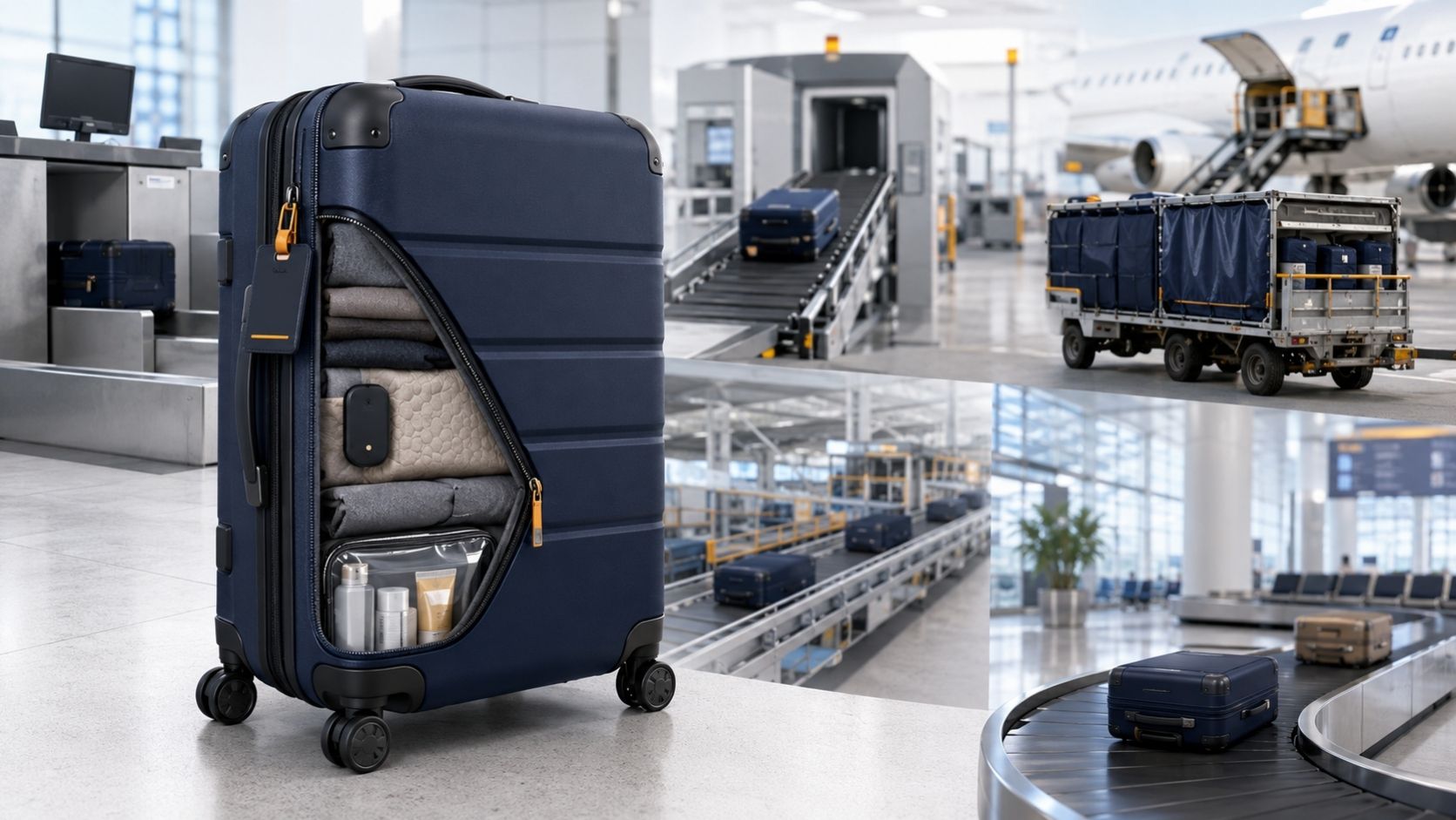Where is checked luggage stored during transit?